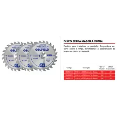 Disco de Corte Madeira 180mm 40D Furo 22,23mm